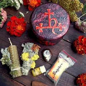 Lilith's blessing set, for witch, energy cleansing of the house, herbal smoke, witch altar, protective herbs gift,feel connected to Lilith
