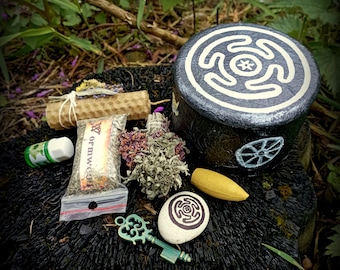 Hecate's blessing set,energy cleansing of the home, herbal smoke, witch's altar gift,feeling connected with the goddess of witchcraft Hecate