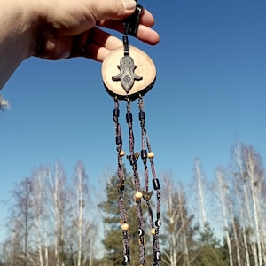 Spiralgöttinnenglocken, schwarze Hexenglocken, Hexerei-Dekor, handgemachter Wicca-Altar-Dekor, Art-Pagan-Spiritualzubehör, Boho-Türklingel-Geschenke