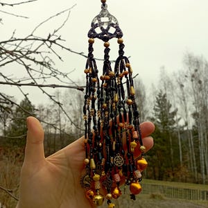 heksenbellen hekserij decor, handgemaakt Wicca altaardecor, kunst heidense spirituele benodigdheden, deurbellen in boho-stijl, heksendecor