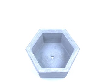 Hexagonal concrete pot 5” - concrete planter/ cement planter