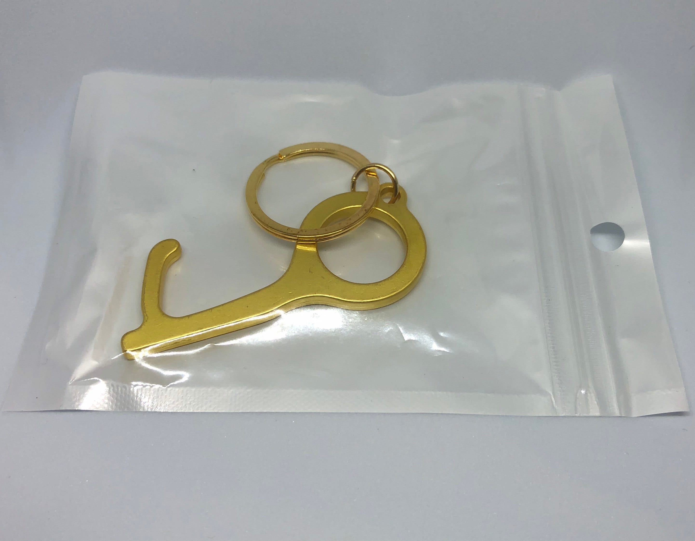 Brass Door Opener. Door Pull. Hands off Keychains With Rings Etsy