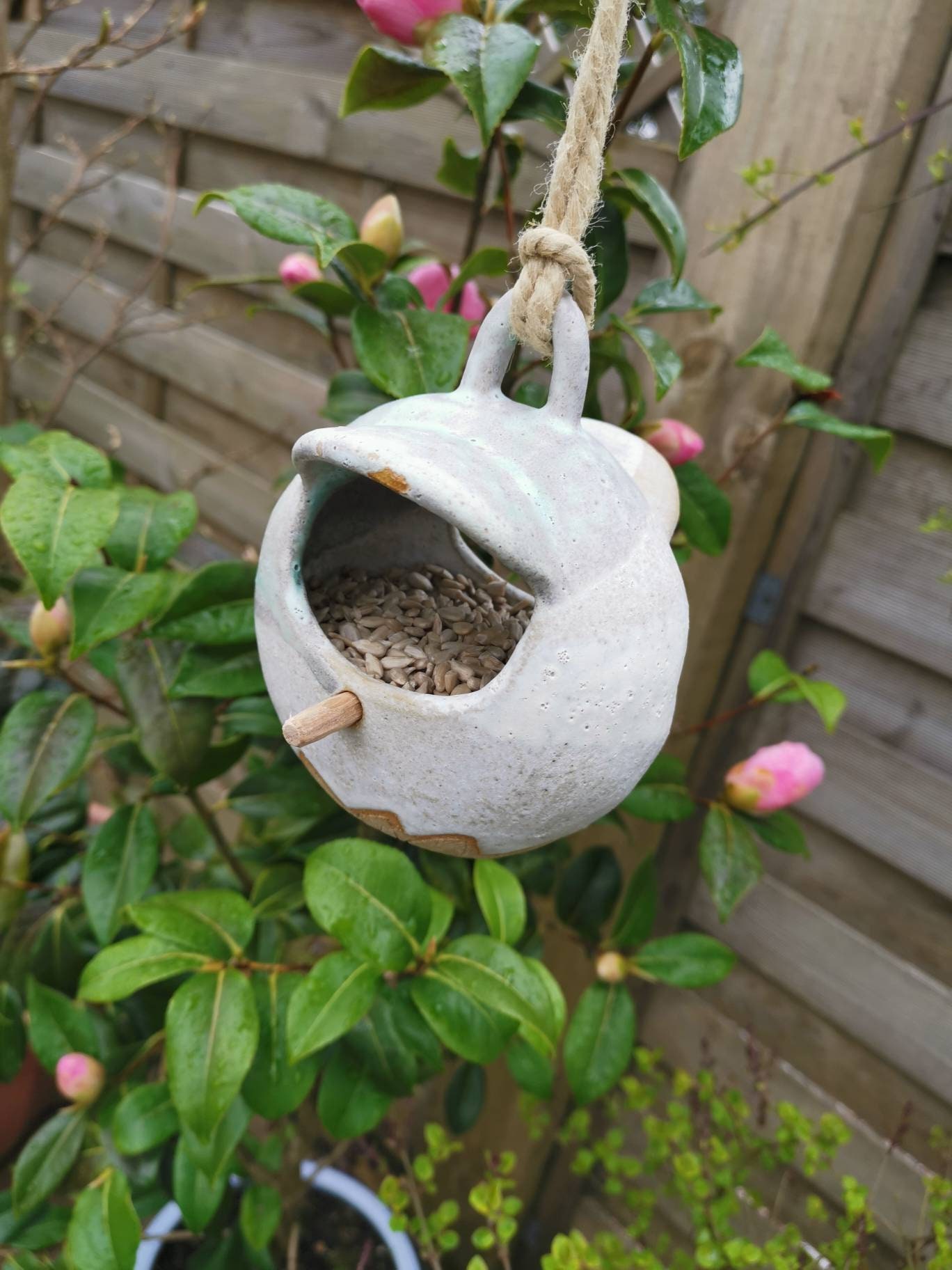 Small ceramic bird feeder handmade bird feeder stoneware Etsy