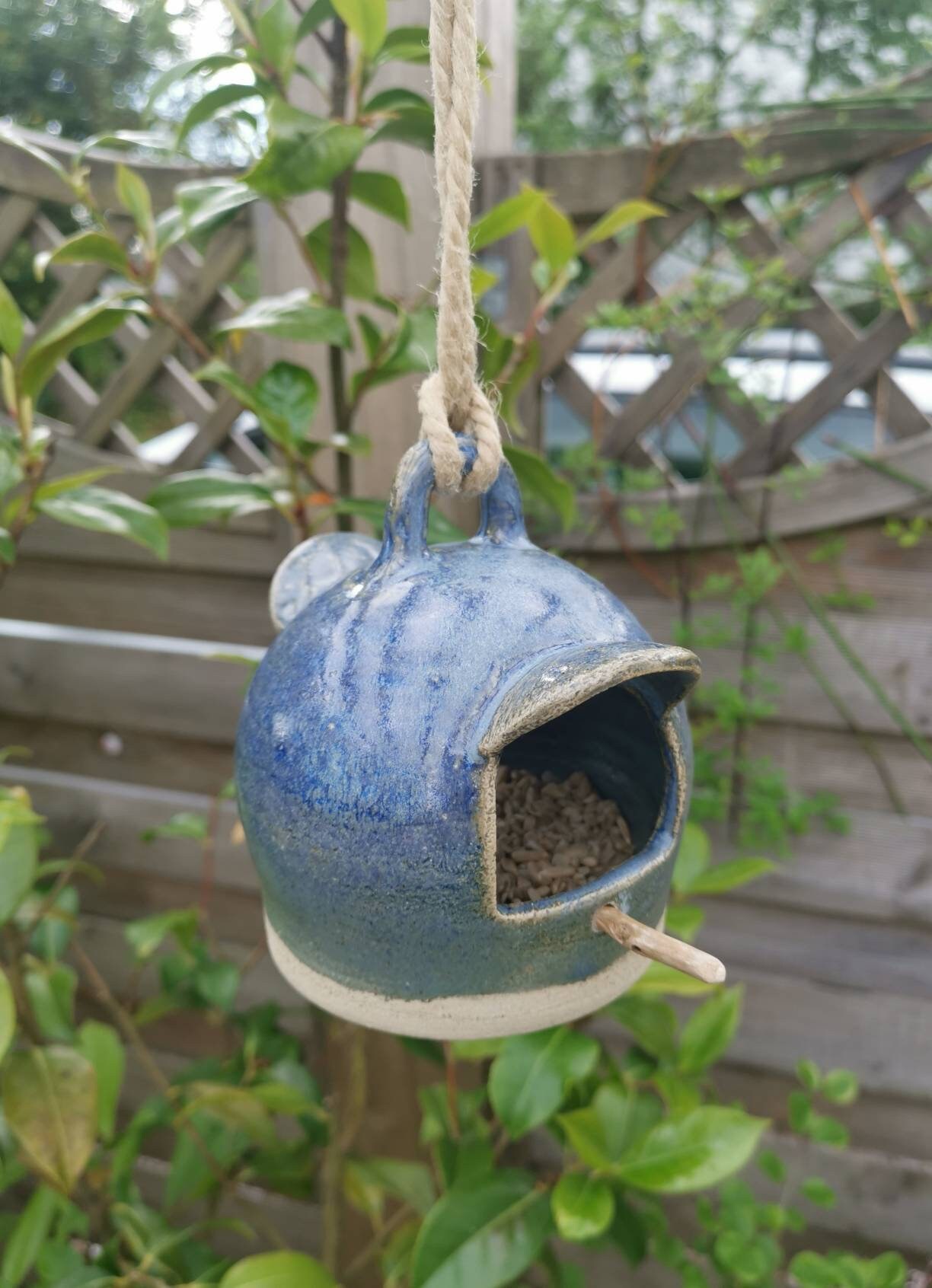 Small ceramic bird feeder handmade bird feeder stoneware Etsy