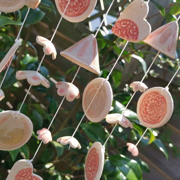 Ceramic wind chime, garden ornament, patio decor