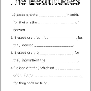 Activiteitenpakket The Beatitudes voor kinderen: Bergrede (digitale download)