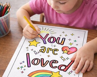 YOU Are LOVED Child of God: Bible Affirmation Coloring Page (PDF Download)