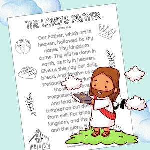 The Lord&#39;s Prayer Coloring Page: Bible Verse Activity (Digital Download)