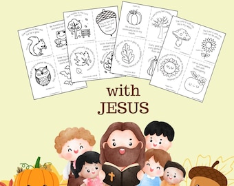 FALL Bible CRAFT Pages: Religious Autumn Pre-K Paper Activities (PDF Download)