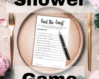 BRIDAL SHOWER Game, Large Group Party Game, Find the Guest Printout, PDF, Wedding Shower Game, Large Crowd Activity, Ice Breaker for Adults