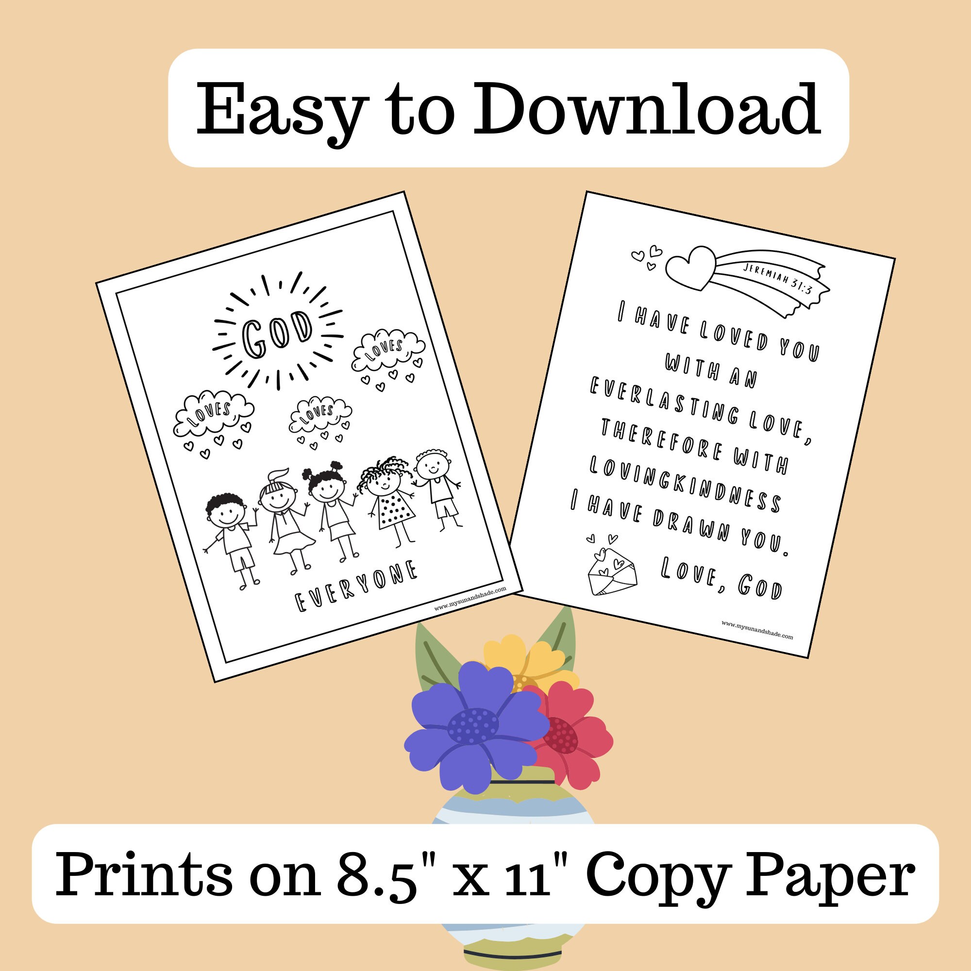 God LOVES You Craft Activity, Coloring Pages for Kids, Youth Craft ...