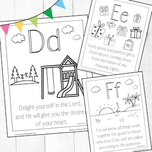PreK-Kindergarten ALPHABET PRINTABLES: Bible Verse Booklet (Digital Download)