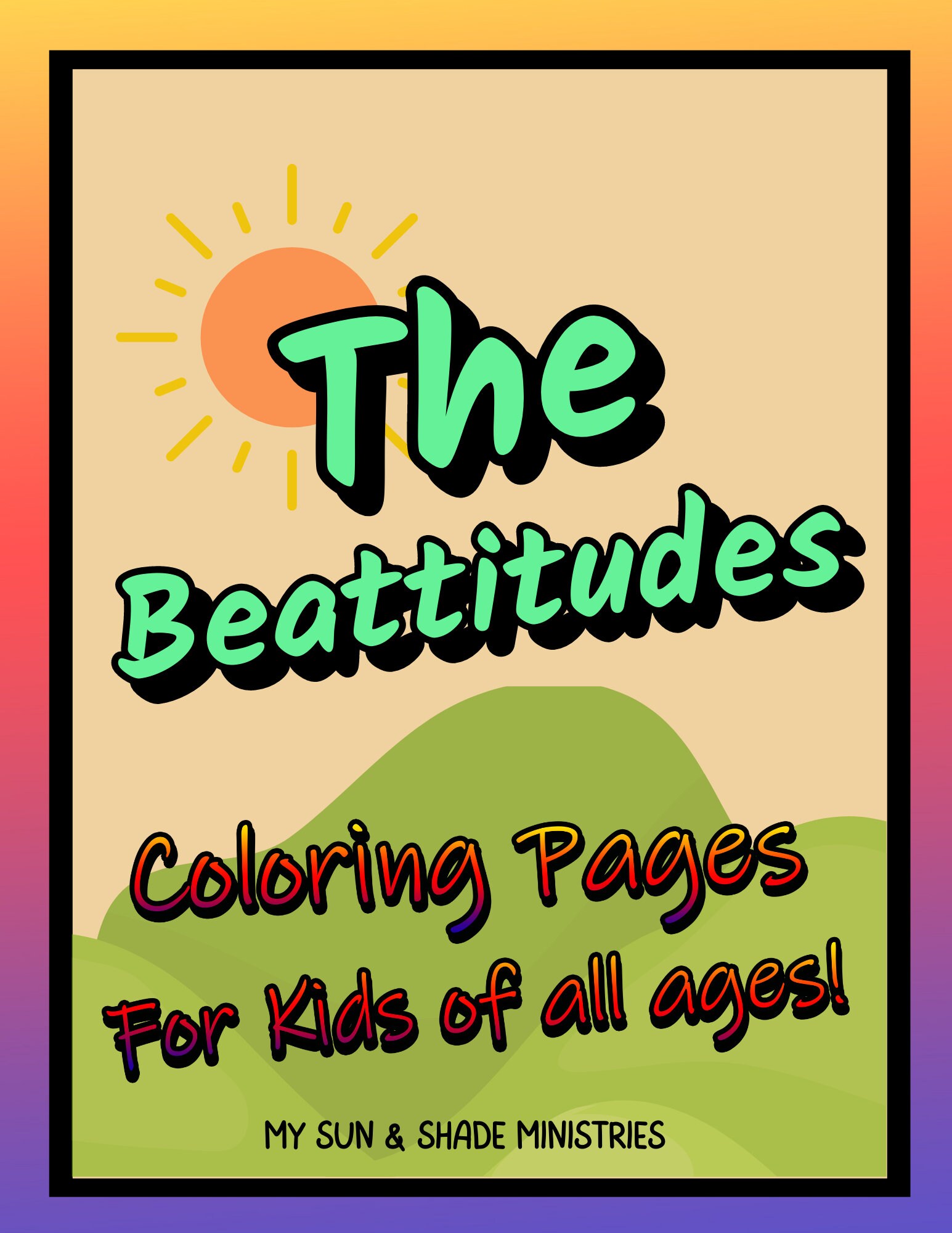 The BEATTITUDES Coloring Pages, Sermon on the Mount Children, Bible ...