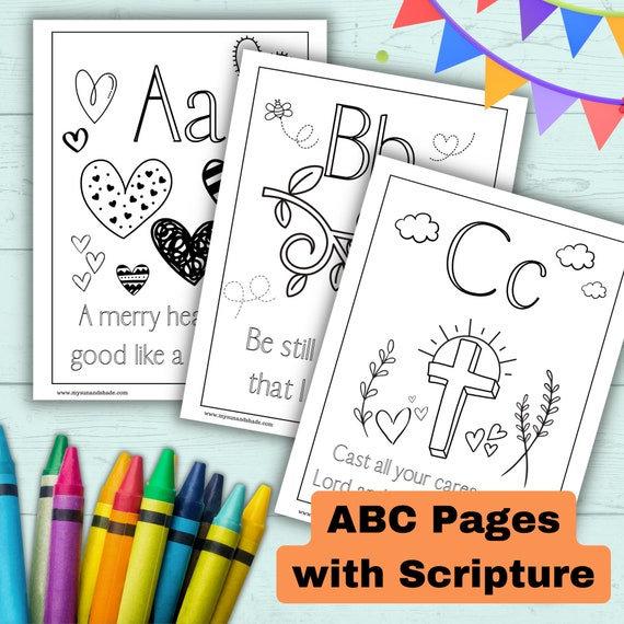 Bible ABC Worksheets: Christian Alphabet Exercises (Digital Download)