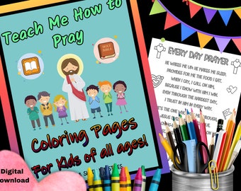 PRAYER Craft for Kids, Teach Children How to Pray, Bible Coloring Pages, Ages 3-12 years, Pre-K and Elementary Kids, PDF Prayer Worksheets