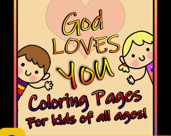 God Loves You Coloring Page - Etsy