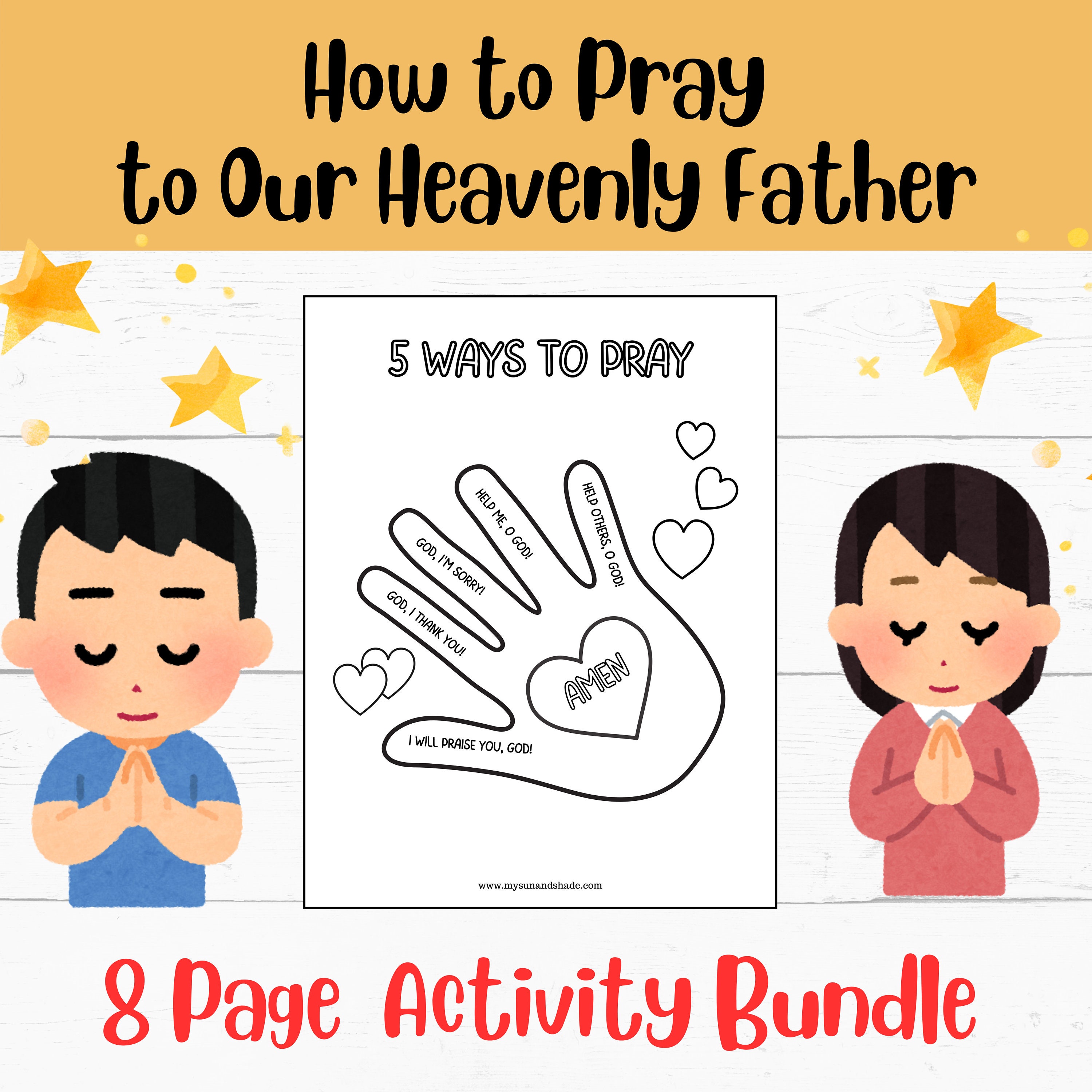 HOW to PRAY for Kids, What to Pray Kids, Kids Prayer Activity, 8 Page ...
