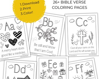 Christian ALPHABET Coloring Pages for Homeschool, Church, or Devotions