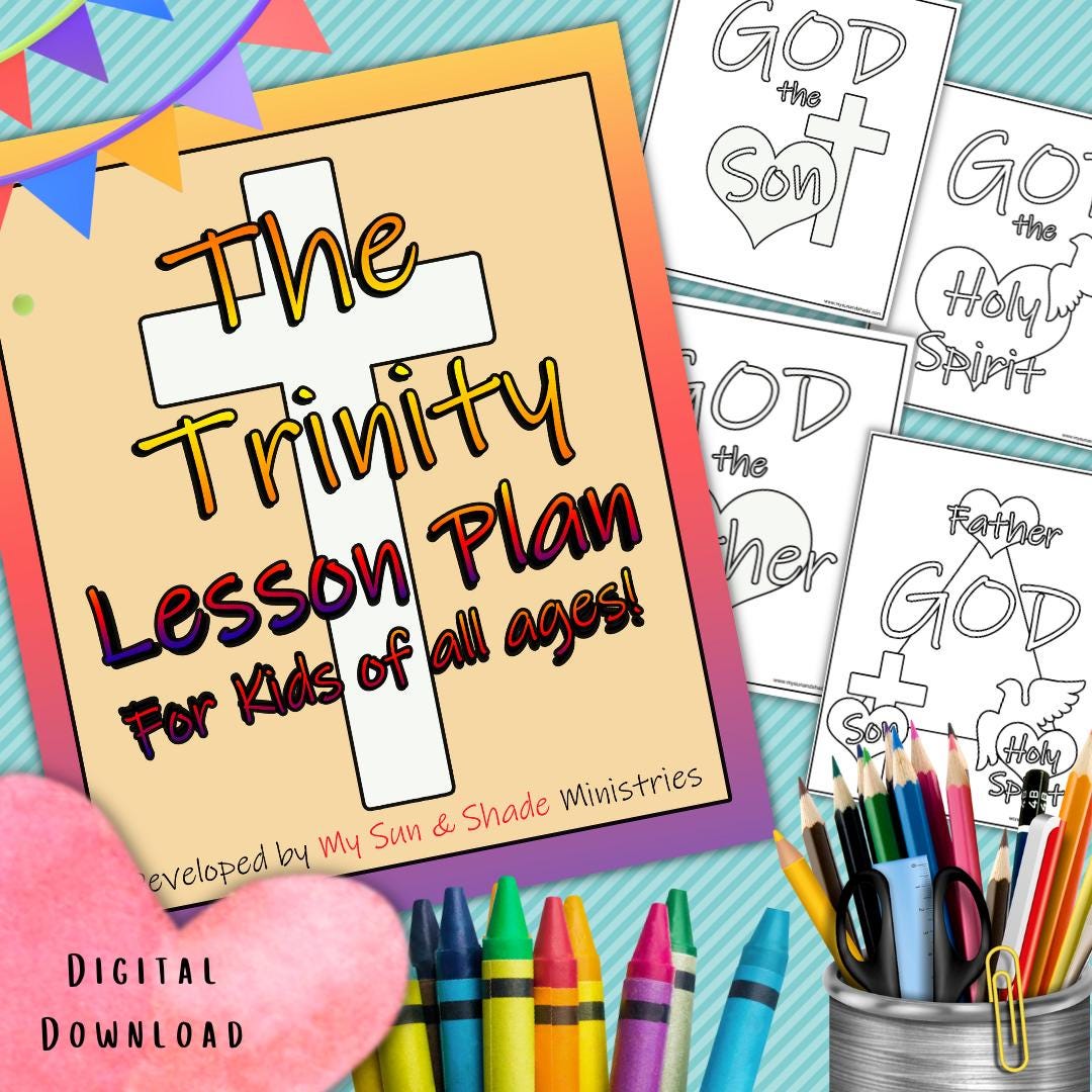The HOLY TRINITY Youth Craft, Sunday School Activity, Christian Class Kids, Youth Bible Lesson, Kids Bible Study, Children's Church Coloring