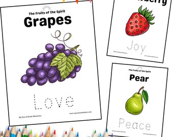 Fruits of the Spirit Lessons, Fruit of the Spirit for Kids, Fruit of the Spirit Sunday School Lesson, Fruit of the Spirit Printables PDF