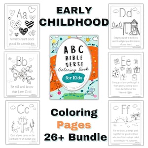 ALPHABET Bibelblätter, Frühbildungs-Ausdrucke, ABC-Schrift-Vers-Handwerksaktivität, ABC-Handarbeitsbuch für Kinder, Schrift-Alphabet-Buchstaben