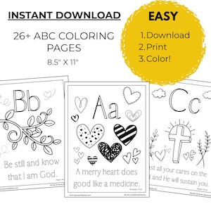 Lettere alfabetiche e versetti della Bibbia per tutoraggio all'asilo: oltre 26 schede di lavoro