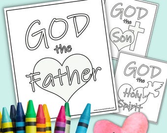 HOLY TRINITY Bible Activity, Pre-K Bible Packet, Sunday School Lesson, Trinity for Kids, God the Father Pages, Holy Trinity Craft Booklet