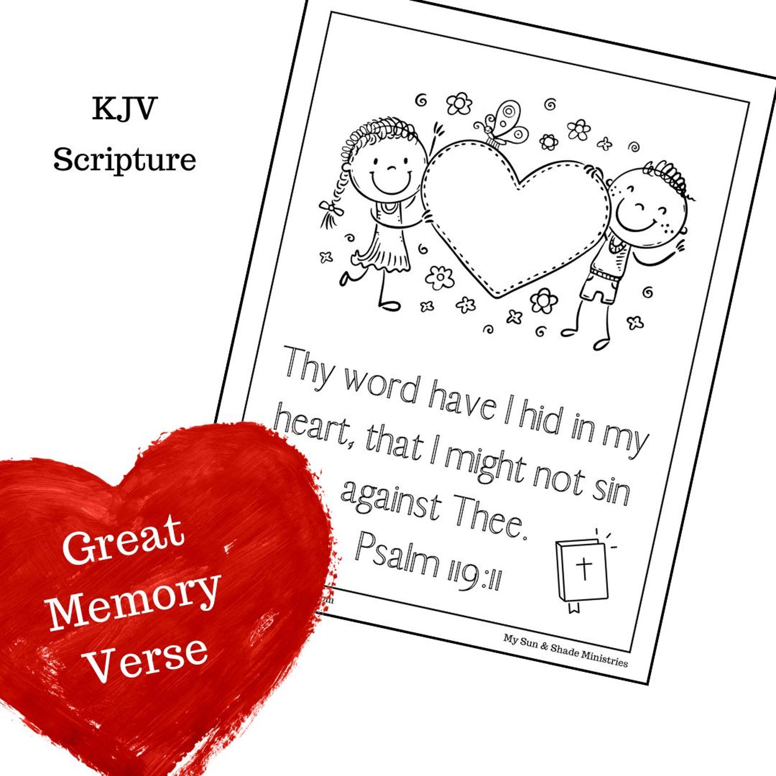 Psalm 119:11 Bible Lesson Plan & Craft Activity (PDF Download) - Etsy