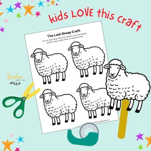 The Parable of the LOST SHEEP, Bible Lesson for Kids All Ages, Youth Activity Booklet, Pre-K Sheep Craft, Jesus Tender Shepherd, Forgive Sin