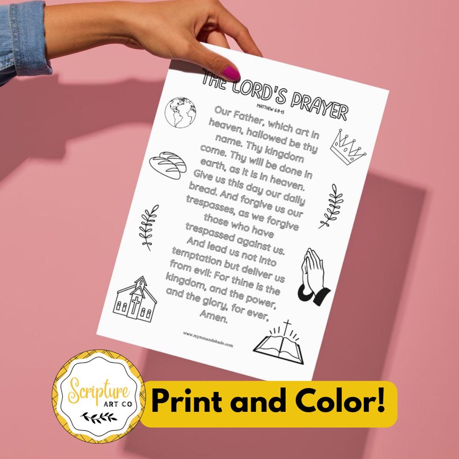 LORD'S PRAYER Craft for Children, Bible Worksheet Bundle, Prayer Craft ...
