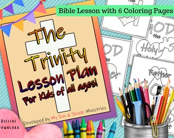 HOLY TRINITY Coloring Sheets, Children's Church Bible Lesson, Prayer for Teacher, Pages to Color, God the Father Lesson, Pre-K Kindergarten