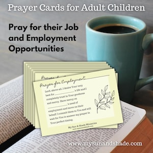 Prayer Cards for Adult Children, 7 Anointed Prayer Cards, Pray for Job, Pray for Employment, Seek God for Answers, Pray for Son and Daughter