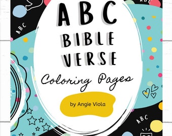 ALPHABET Coloring Sheet Bundle, Bible Memory Verses, Pre-K Class, ABC Pages, Elementary Sheets, ABC Bible Craft Activity, Kindergarten Kids