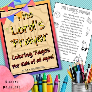Lord&#39;s Prayer Craft Journal: Bible Coloring Pages for Kids (PDF Download)