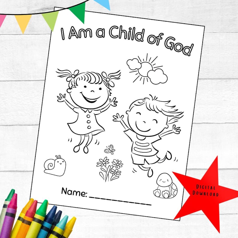 I Am A CHILD of GOD Coloring Pages: Bible Verse Affirmation Activity ...