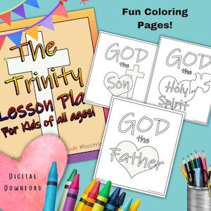 Hojas de trabajo para jóvenes sobre la SANTÍSIMA TRINIDAD, idea para un plan de lección de la escuela dominical, tres en uno, PDF para descargar e imprimir en formato PDF, manualidad para enseñar a los niños la verdad bíblica