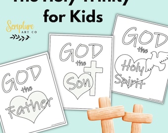 TRINITY Bible Lesson Plan, YOUTH Craft Booklet Activity, PDF Download, Kids Bible Class Holy Trinity, God the Son Page Color, God the Father
