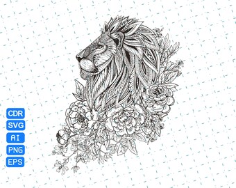 Download Lion Zentangle Etsy