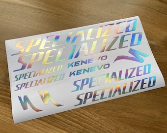 Calcomanías personalizadas Kenevo Specialized. Consulta el tamaño en la descripción.