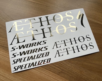 Custom Aethos Specialized S-works Decals Stikers. Check the size in the description.