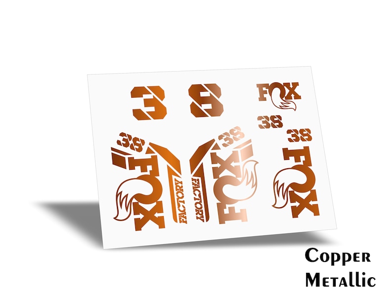 Autocollants Fourche Fox 38 Factory 2021 - Design Orange WP433 - Résistance Aux Intempéries