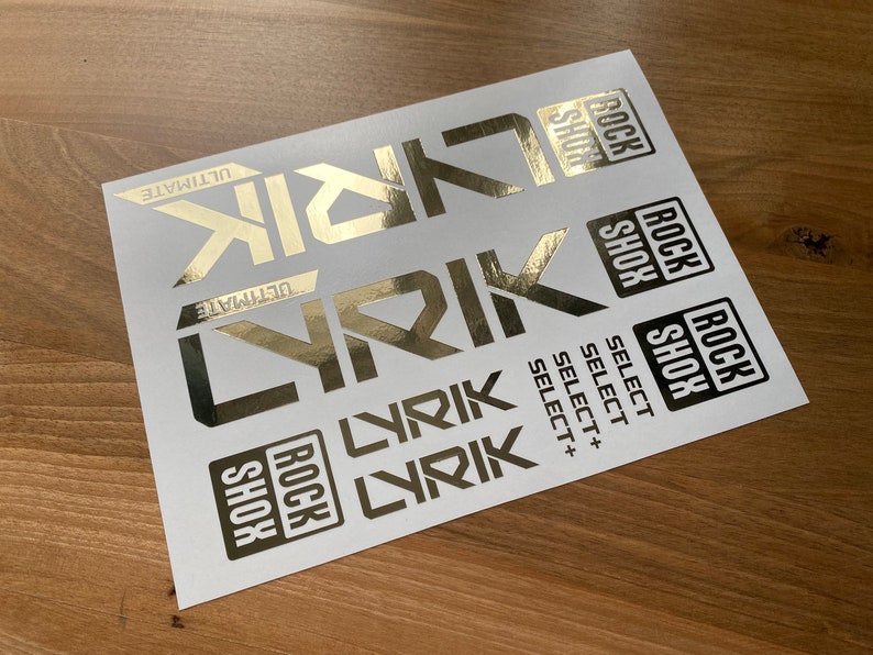 Rock Shox NEW LYRIK Ultimate, Select , Select, 2022 Decals Stikers Gold Chrome