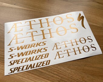 Aethos Specialized S-worksカスタムデカールステッカー。サイズは説明