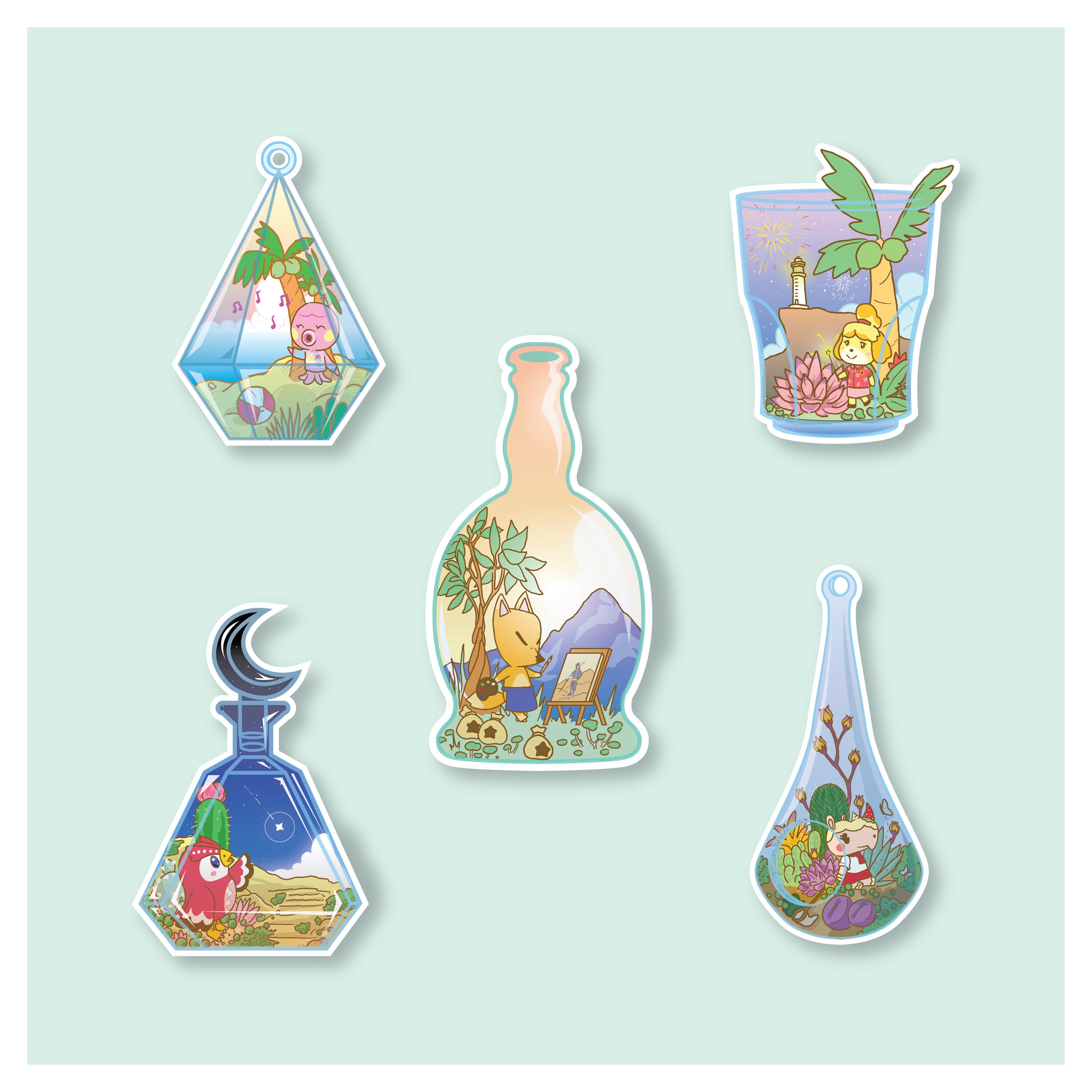 Animal Crossing Terrarium Stickers Wave 2 Etsy