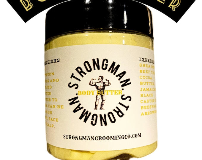 Strongman Grooming Beard and Body Butter for Him 2oz Jar