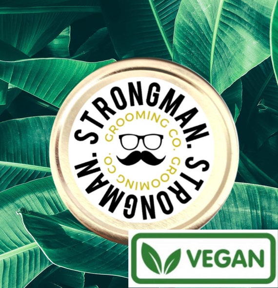 Vegan Strongman Mustache Wax Medium-Strong hold 1oz Tin