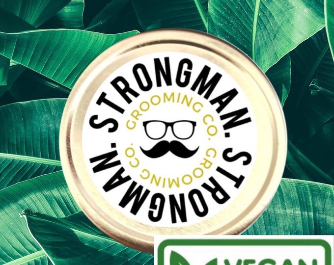 Vegan Strongman Mustache Wax Medium-Strong hold 1oz Tin