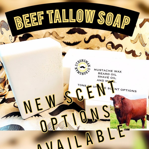 Strongman Vintage Style Beef Tallow Soap (approx 5oz bar)