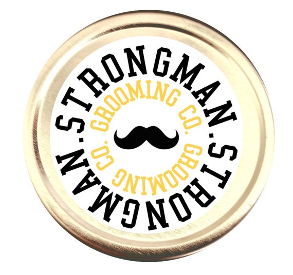 Strongman Mustache Wax. Light-Medium Hold Vintage style wax. Tons of unique scent options (Contact for Whole Sale Pricing)