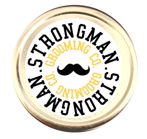 Strongman Mustache Wax. Light-Medium Hold Vintage style wax. Tons of unique scent options  (Contact for Whole Sale Pricing)